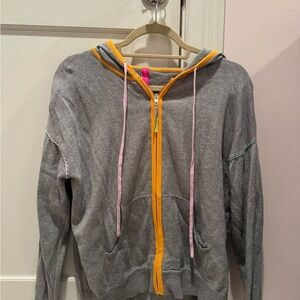 Gray Long Sleeve with Orange Accents